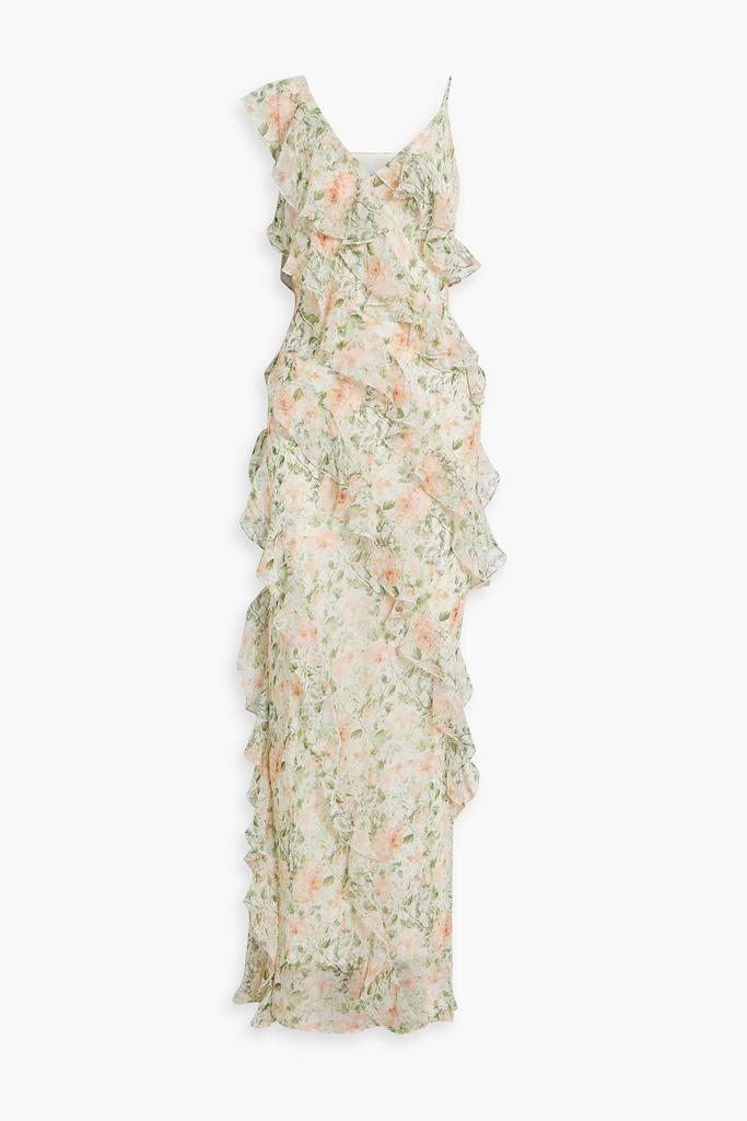 MIKAEL AGHAL Ruffled floral-print chiffon maxi dress