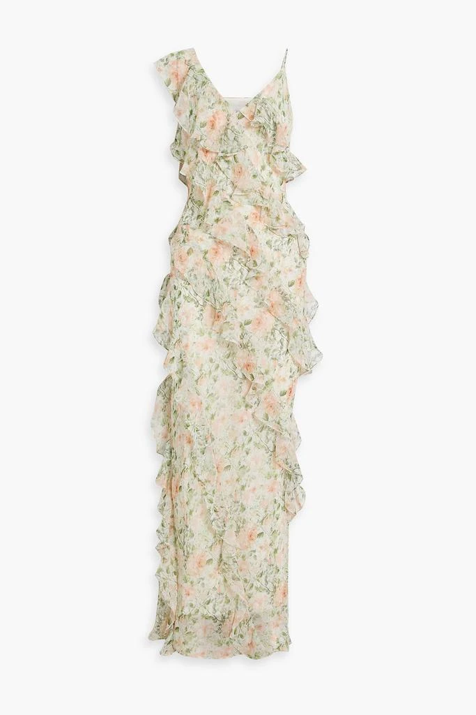 MIKAEL AGHAL Ruffled floral-print chiffon maxi dress 1