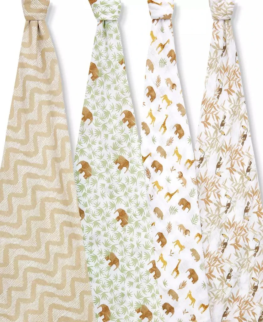 aden + anais Baby Tanzania Muslin Swaddles, Pack of 4 3