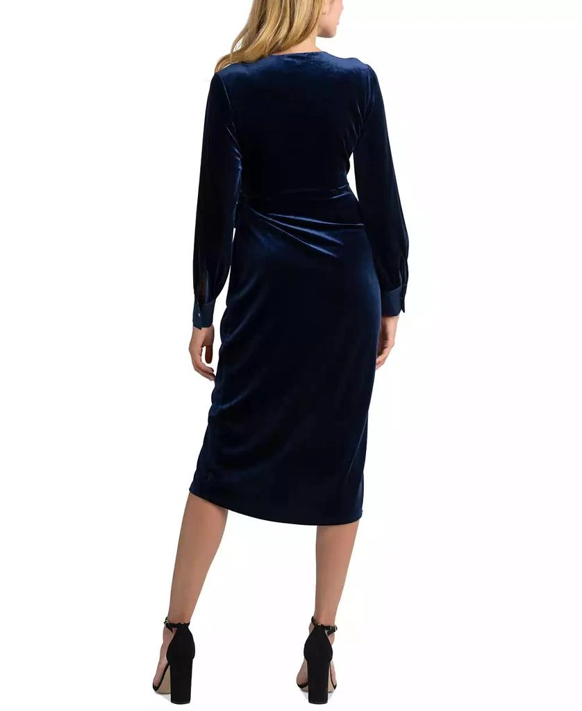 Sam Edelman Women's Velvet V-Neck Side-Ruched Dress 2