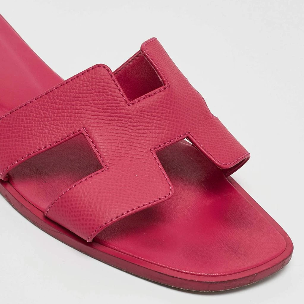 Hermes Hermès Pink Leather Oran Flat Slide Sandals Size 38 7