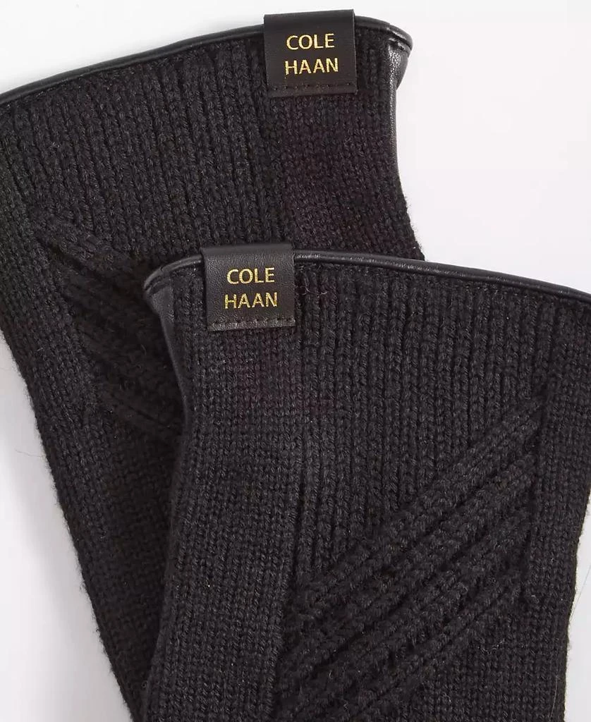 Cole Haan Women's Rib-Knit Leather-Palm Gloves 2