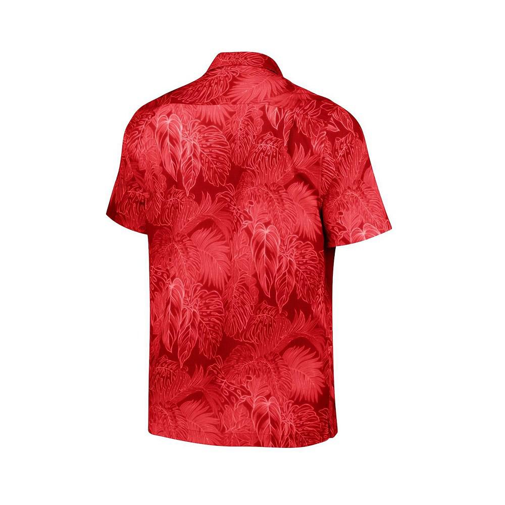 Tommy Bahama Men's  Red Los Angeles Angels Bahama Coast Luminescent Fronds IslandZone Button-Up Camp Shirt