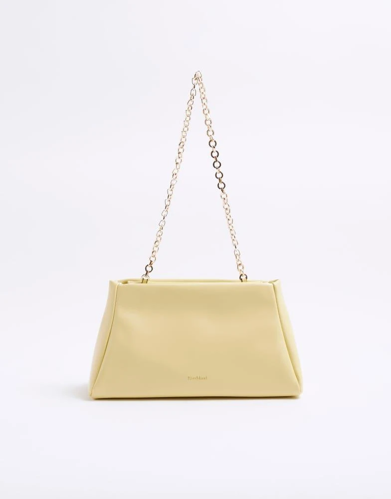 River Island River Island Faux leather frame top clutch bag in yellow light 1