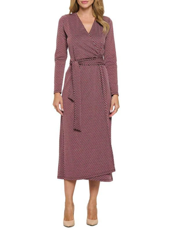 Renee C. Print Wrap Midi Dress 1