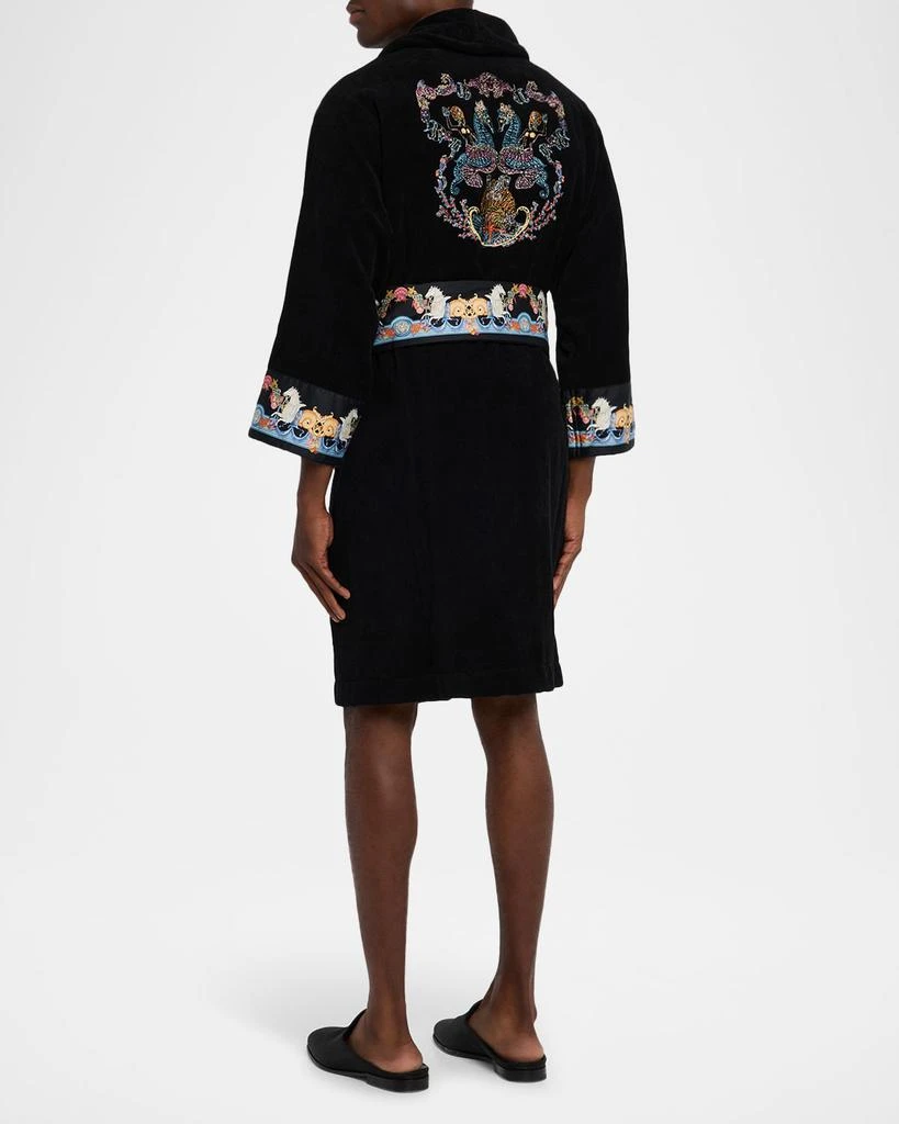Versace Men
s Coral-Trim Cotton Terry Robe 3
