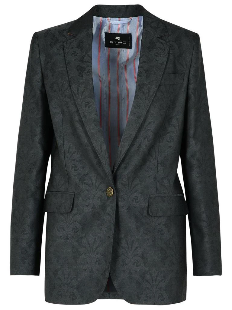 Etro Etro Grey Wool Blazer 1