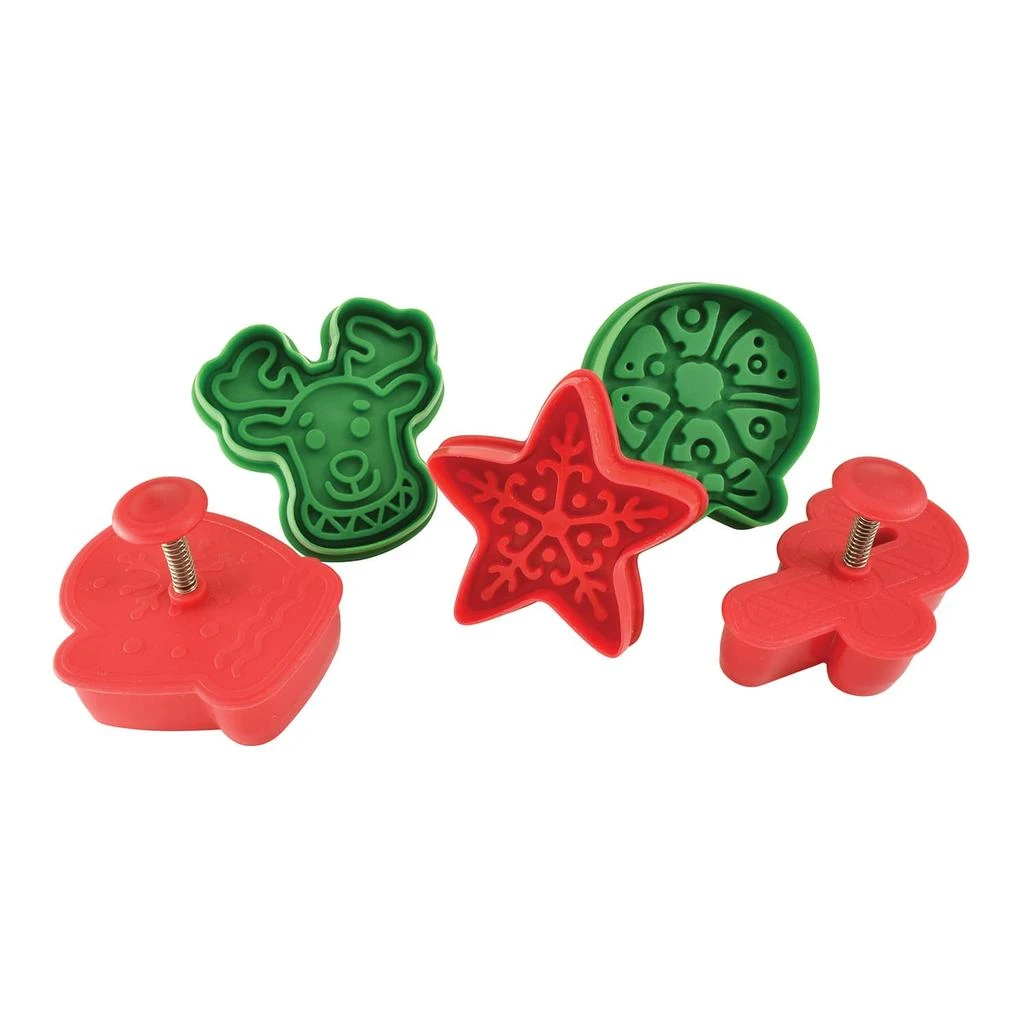 R&M International 5 Piece Christmas Cookie Stamper Set, 2.75-Inch 2