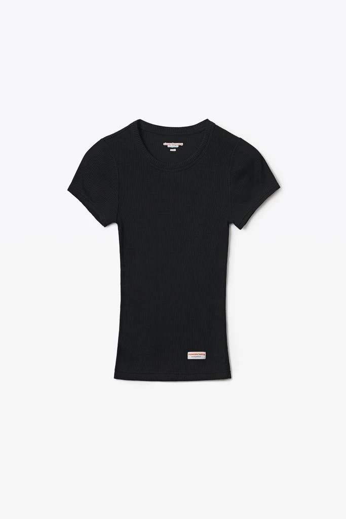 Alexander Wang Scoop Neck Ribbed Cotton Tee 2