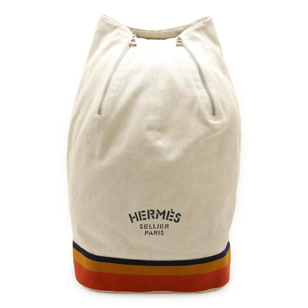 Hermes Navy yellow Canvas Shoulder Bag Sling Bag (Pre-Owned)