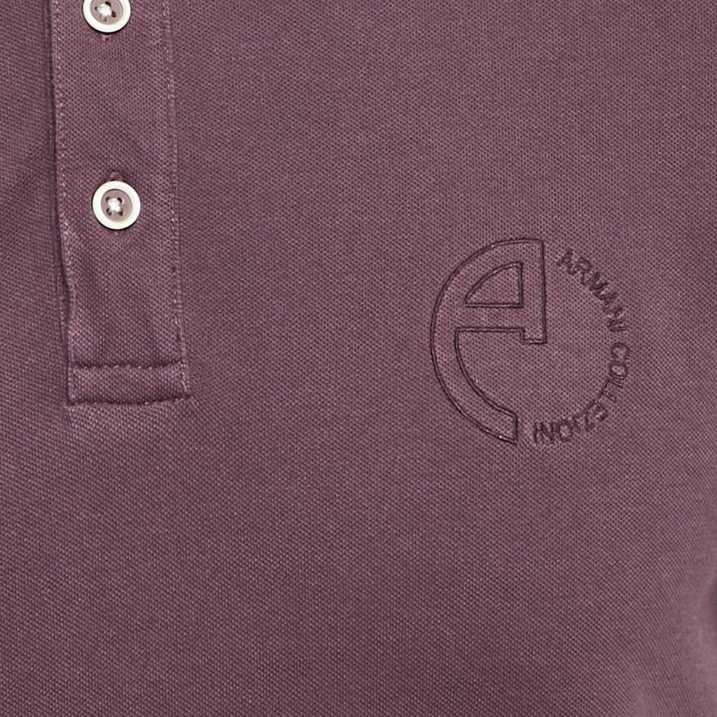 Armani Collezioni Armani Collezioni Purple Logo Embroidery Cotton Pique Polo T-Shirt L 3