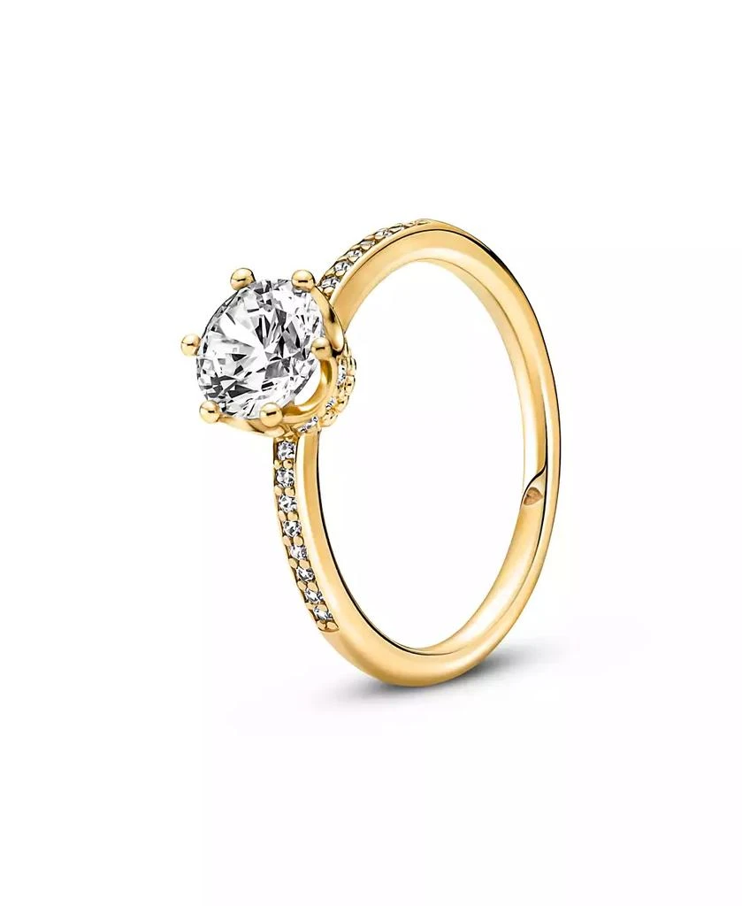 PANDORA Cubic Zirconia Moments Clear Sparkling Crown Solitaire Ring 1