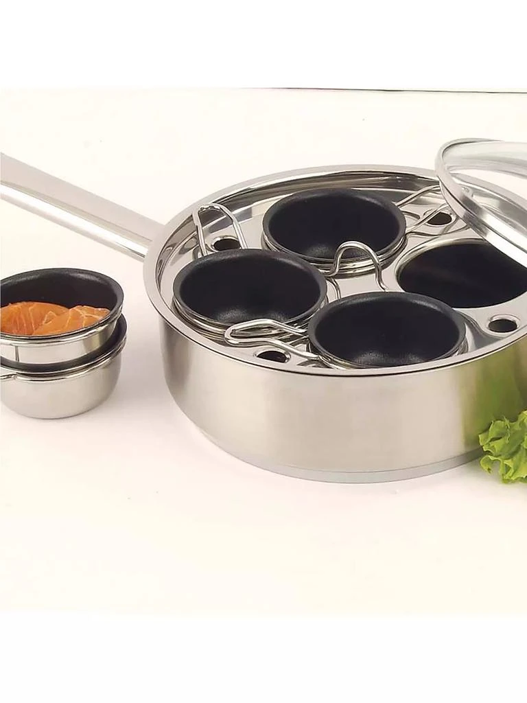 Demeyere Resto 4-Cup Stainless Steel Egg Poacher Set 2