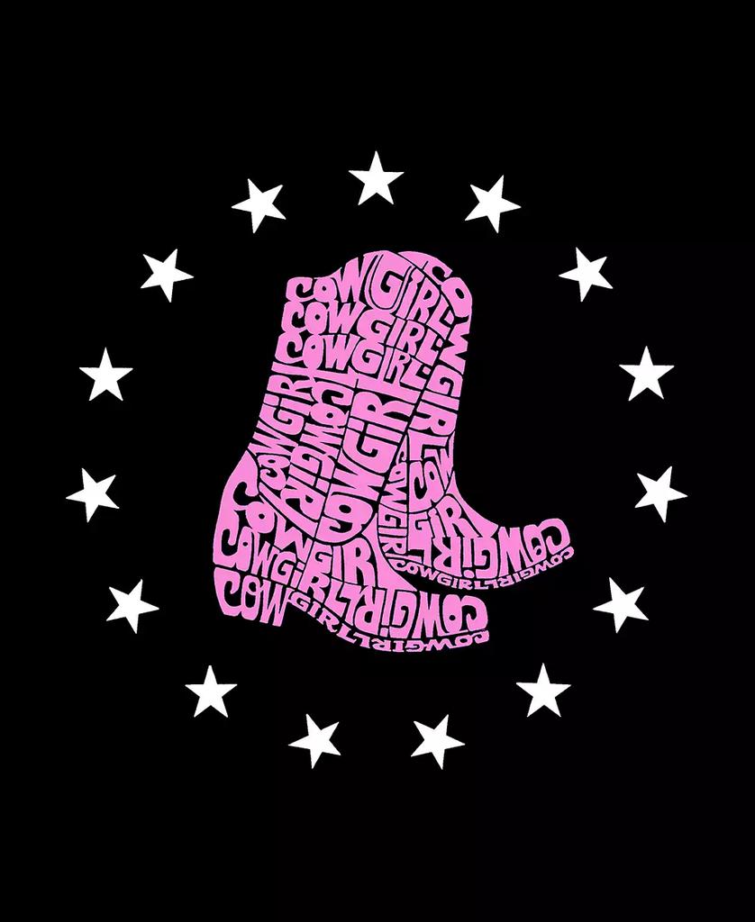 LA Pop Art Women's Cowgirl Boots Word Art Crewneck Sweatshirt