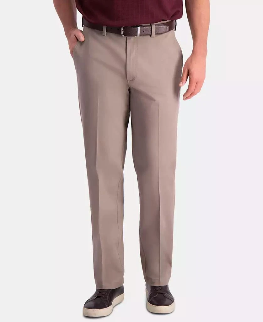 Haggar Men's Premium Comfort Khaki Classic-Fit 2-Way Stretch Wrinkle Resistant Flat Front Stretch Casual Pants 4