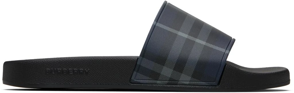 $790 NIB BURBERRY Vivid Cobalt Melroy TB Monogram-Embossed Slides Size 12 Buy Burberry Melroy TB Slide  main image 4