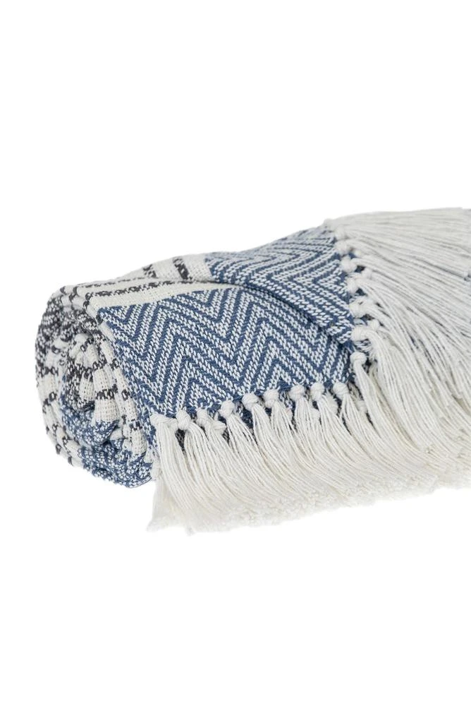 Parkland Kai Stripe Fringe Trim Throw Blanket 3