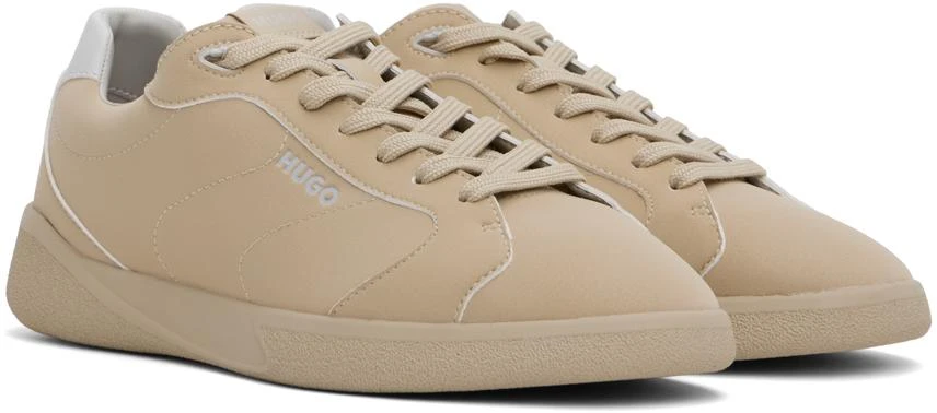 Hugo Boss Beige Cupsole Logo Detail Sneakers 4