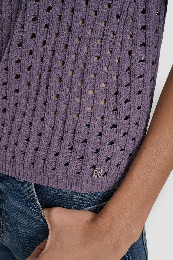 DKNY OPEN STITCH CREW NECK SHORT SLEEVE SWEATER 4