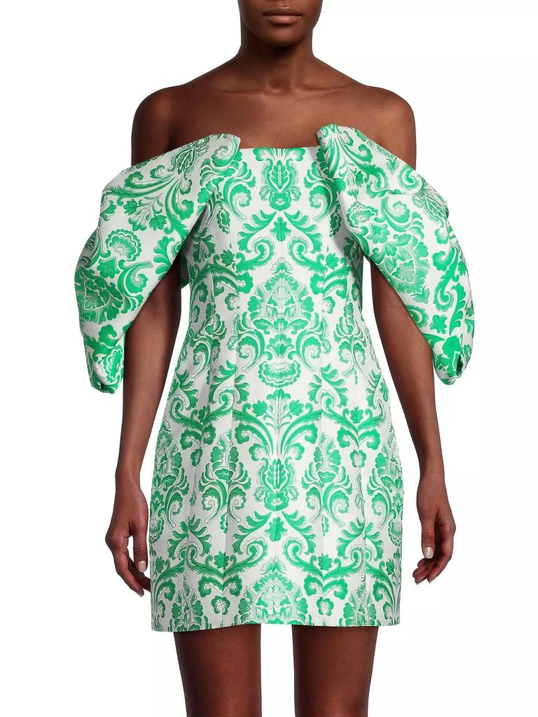 Toccin Luna Puff-Sleeve Bow Minidress 3