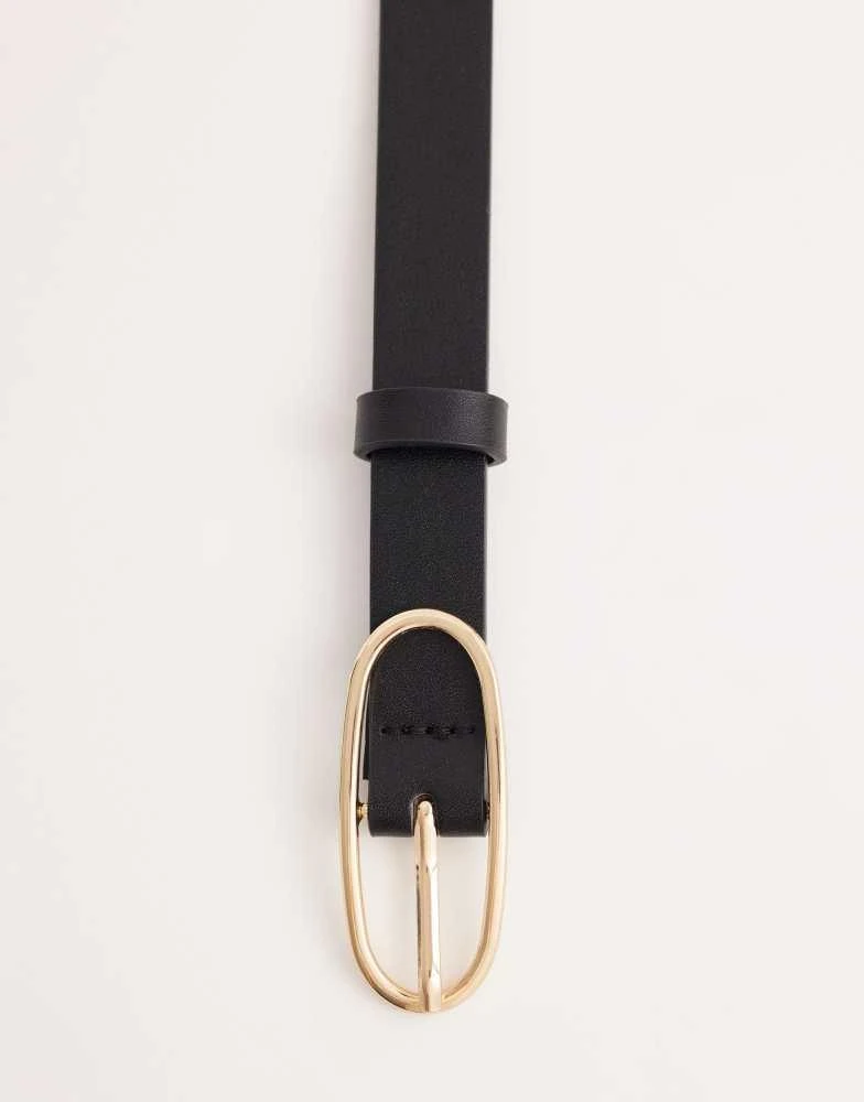 JJXX JJXX skinny belt with circle buckle in black 3