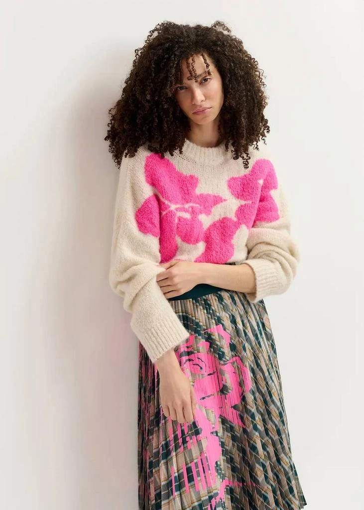 Essentiel Garcon Knitted Pullover In Cream And Pink 3