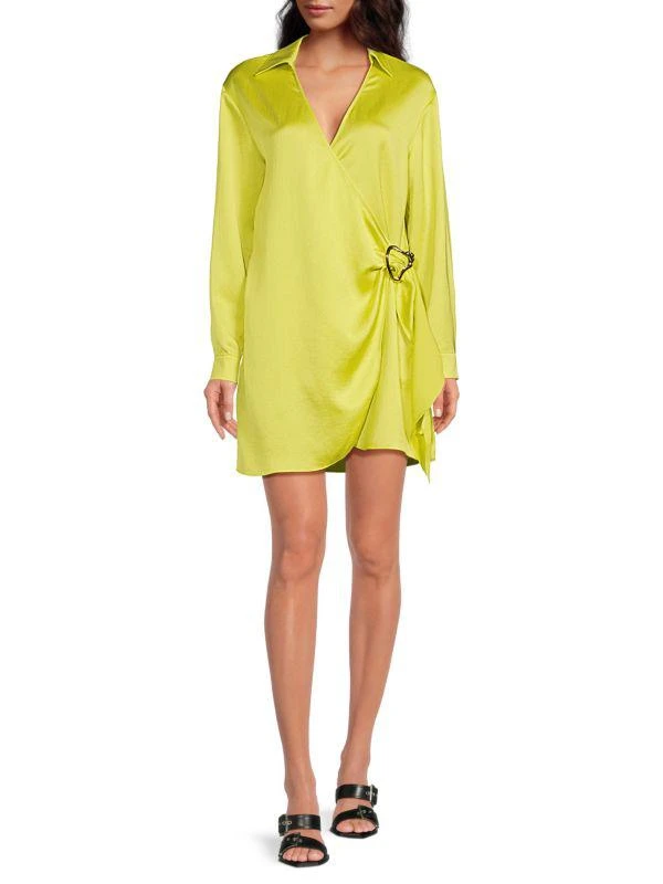 BCBG Satin Mini Wrap Dress 1