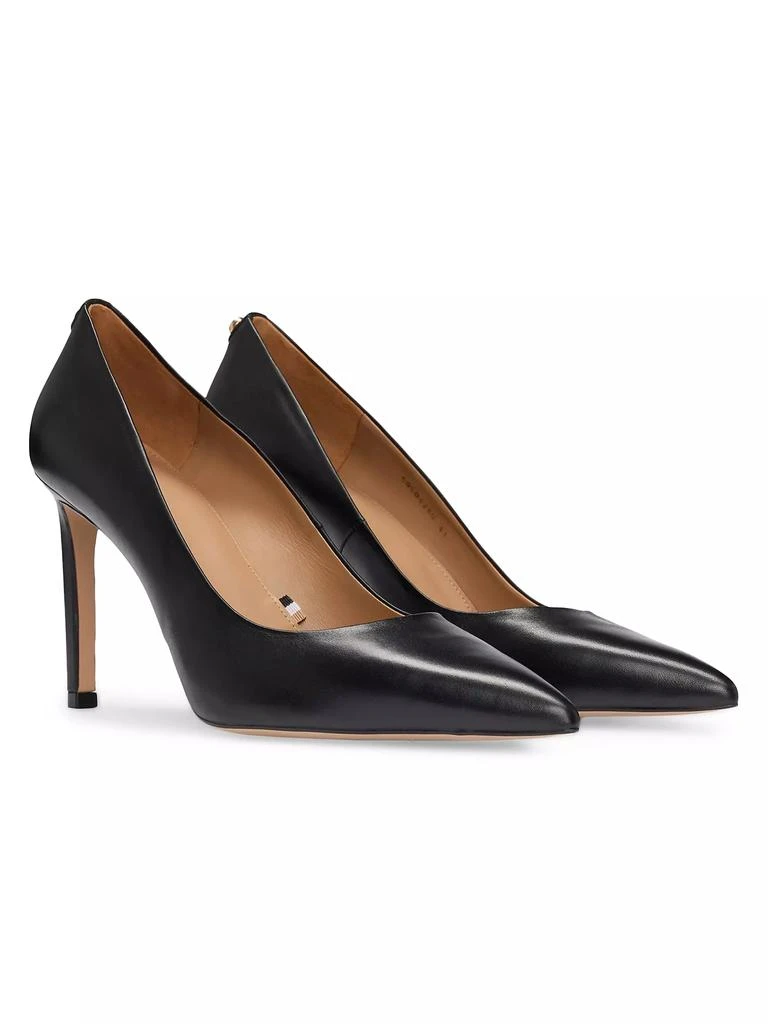 Hugo Boss High Heeled Pumps in Leather with Pointed Toe 2