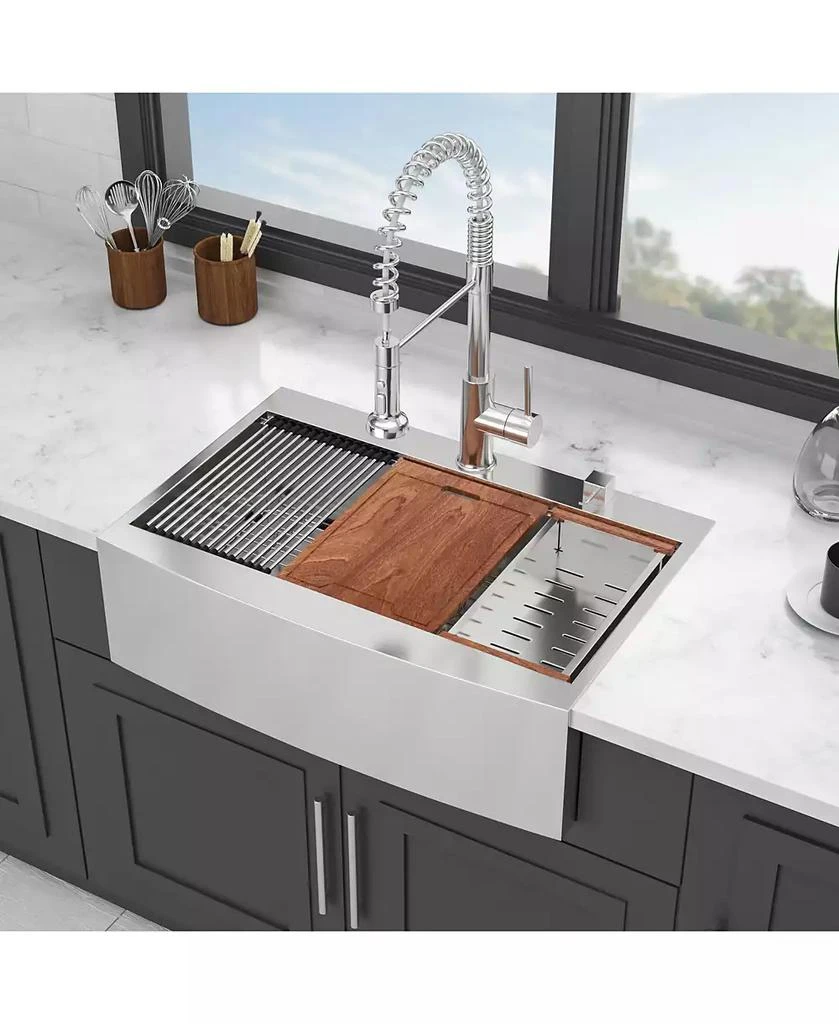 Flynama 36x22x10inch Drop In Farmhouse Sink Workstation Stainless Steel Topmount Apron Front 16 Gauge 3