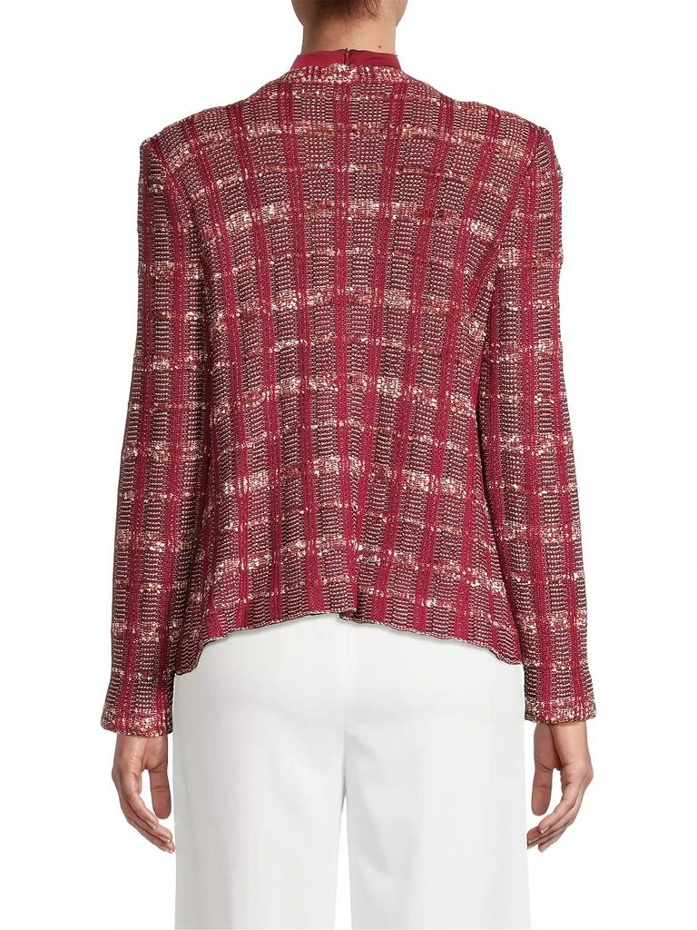 Misook Plaid Eyelash-Tweed Knit Jacket 5