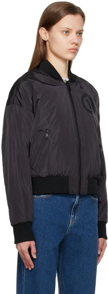 Versace Black Reversible Graphic Bomber Jacket 4