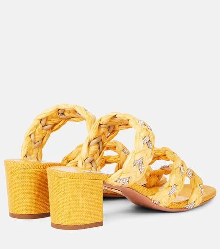 Aquazzura Costiera 50 embellished raffia sandals 2