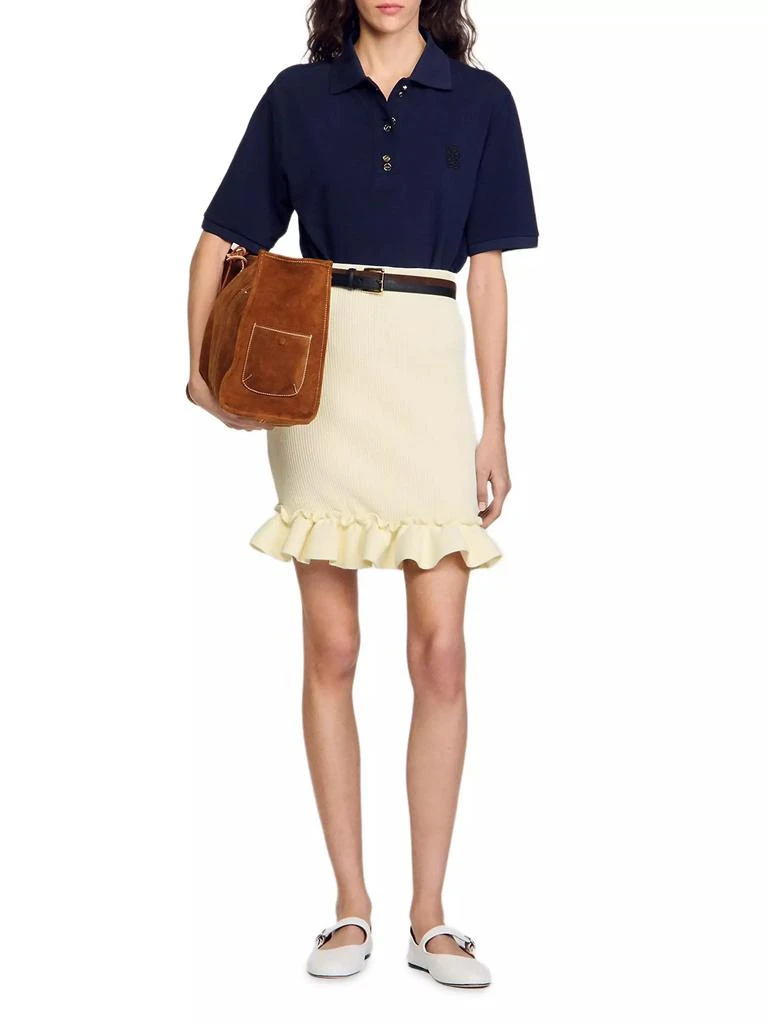 Sandro Knitted Skirt with Ruffle 6