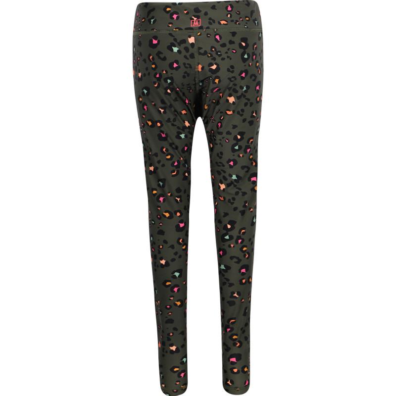 Munster Colorful leopard print leggings in olive green