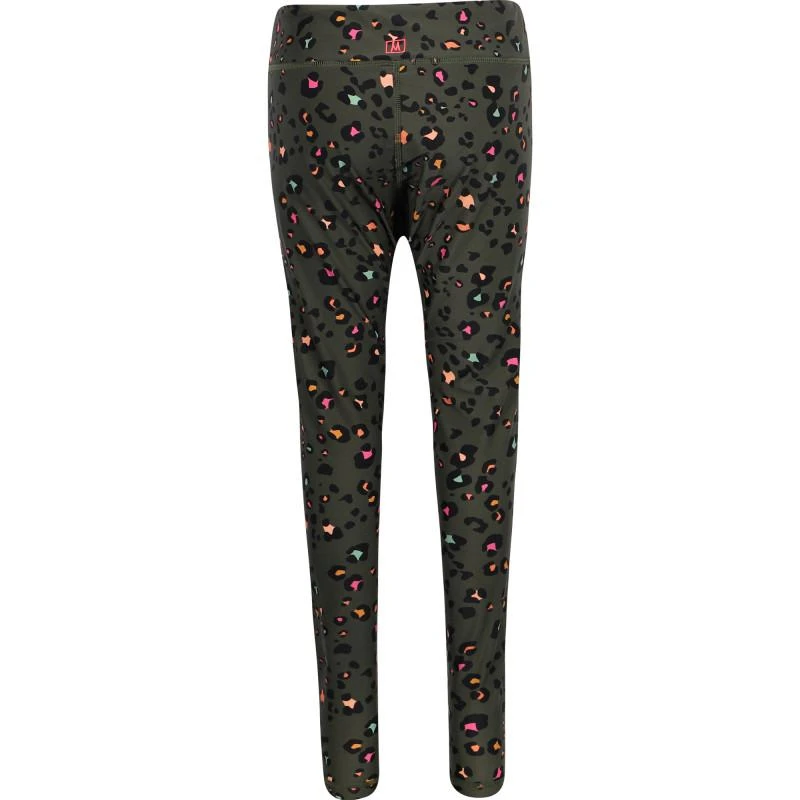 Munster Colorful leopard print leggings in olive green 2