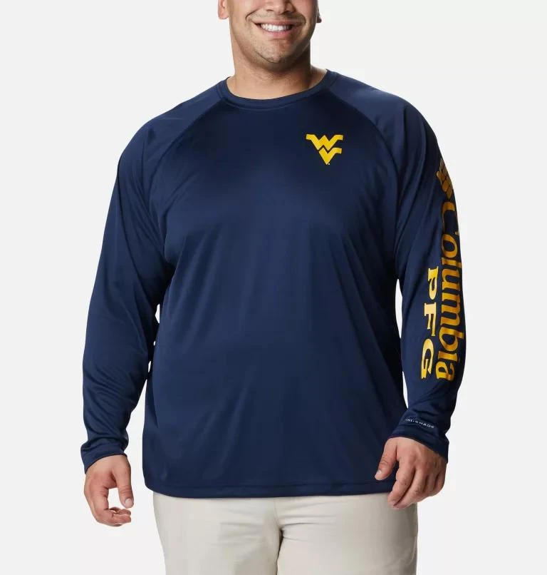 Columbia Columbia Men's Collegiate PFG Terminal Tackle  Long Sleeve Shirt - Big - West Virginia- 1
