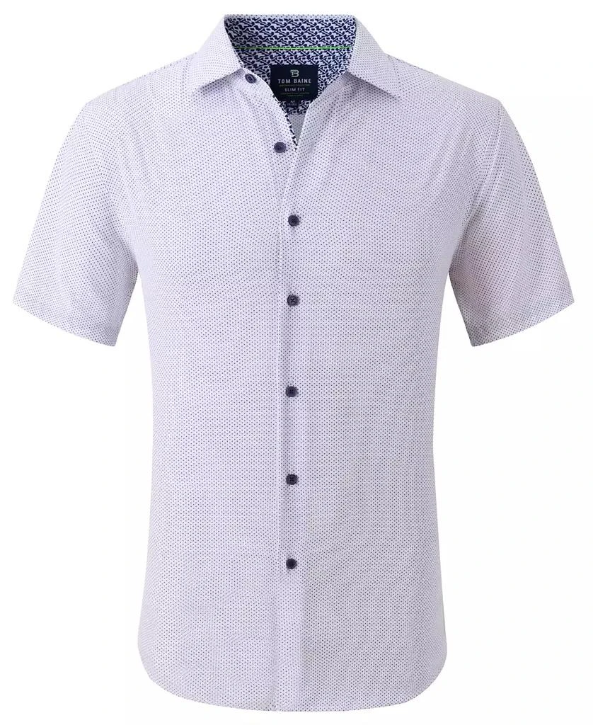 Tom Baine Men's Slim Fit Short Sleeve Performance Button Down Dress Shirt 1