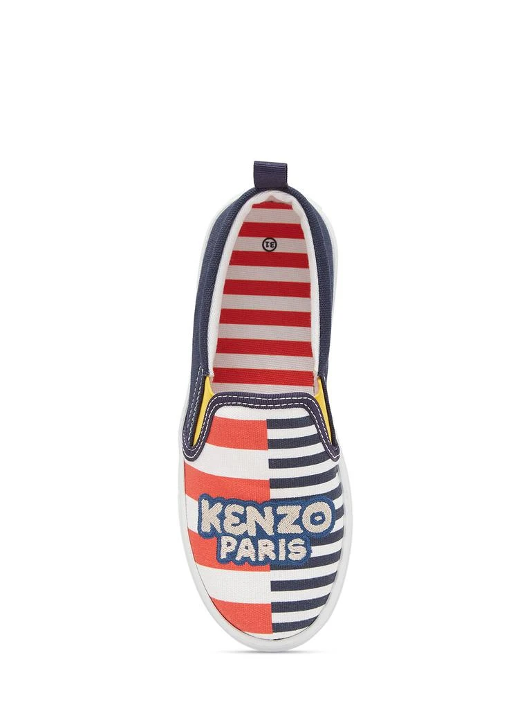 Kenzo Cotton & Rubber Slip On Sneakers 3