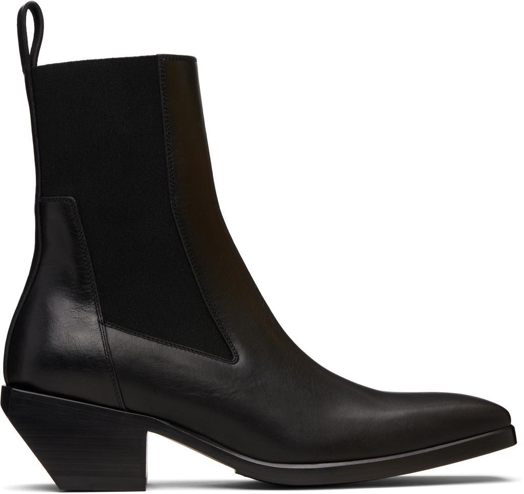 Black Hollywood Flared Mega Tractor Boots – On Sale Now with