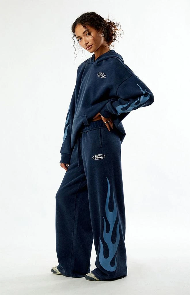 FORD Mustang Flames Wide Leg Sweatpants 1