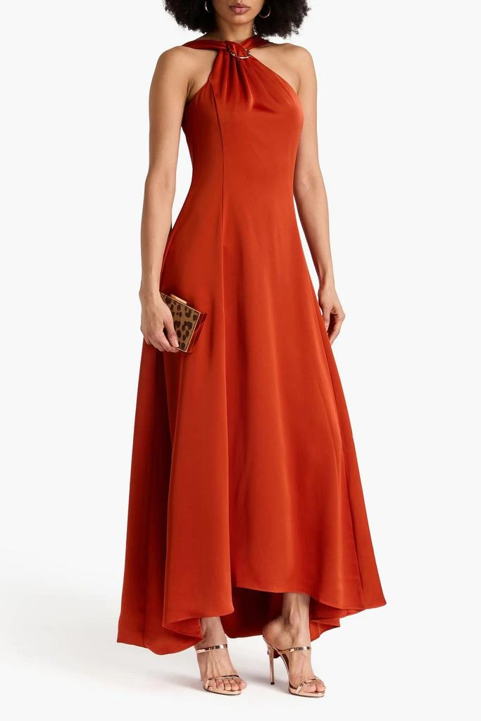 HALSTON Genevieve draped satin gown 2