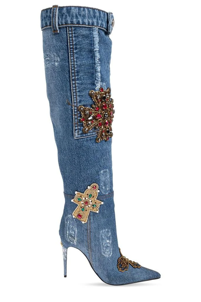 Dolce 
Gabbana Dolce 
Gabbana Embellished Denim Boots 1