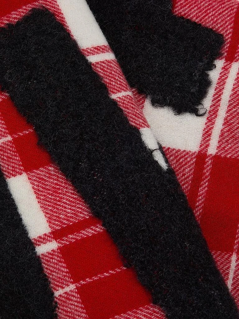 JW Anderson Contrast Logo Plaid Wool-Blend Scarf 5