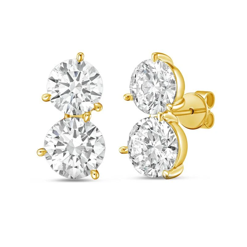 Diana M Jewels 14K YG Gold 2 Stone Earrings 6.00 Ct Tw 2