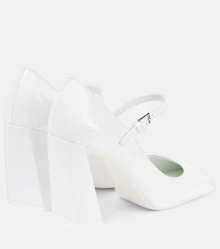 Amina Muaddi Charlotte 95 patent leather Mary Jane pumps 3