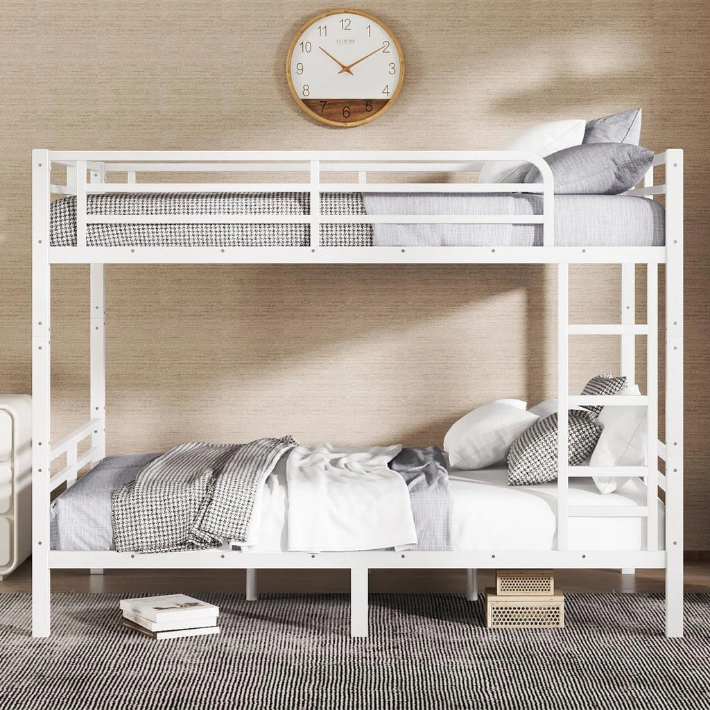 Streamdale Furniture Streamdale Metal Full XL over Full XL Bunk Bed, White 2