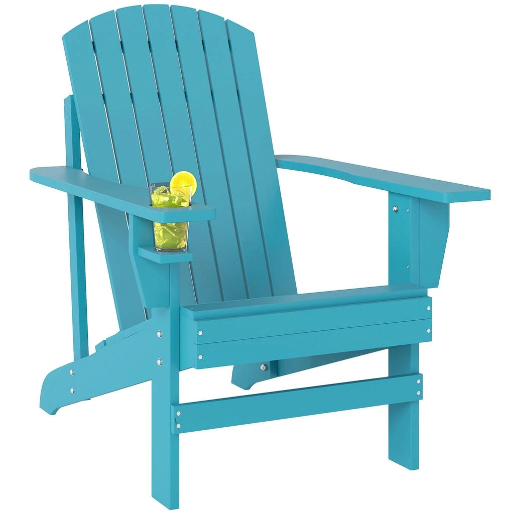 Hivvago Adirondack Chair with Cupholder for Patio 
Porch