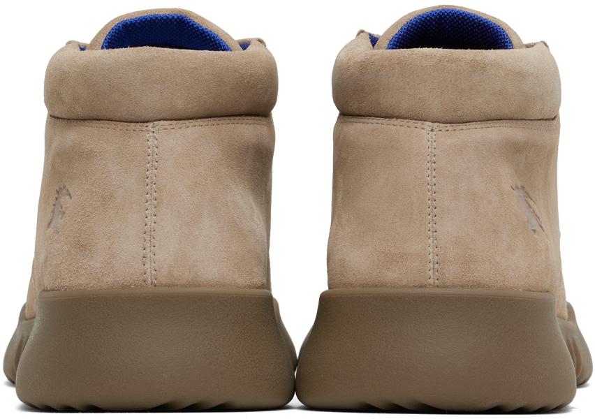 Burberry Beige Suede Log Boots