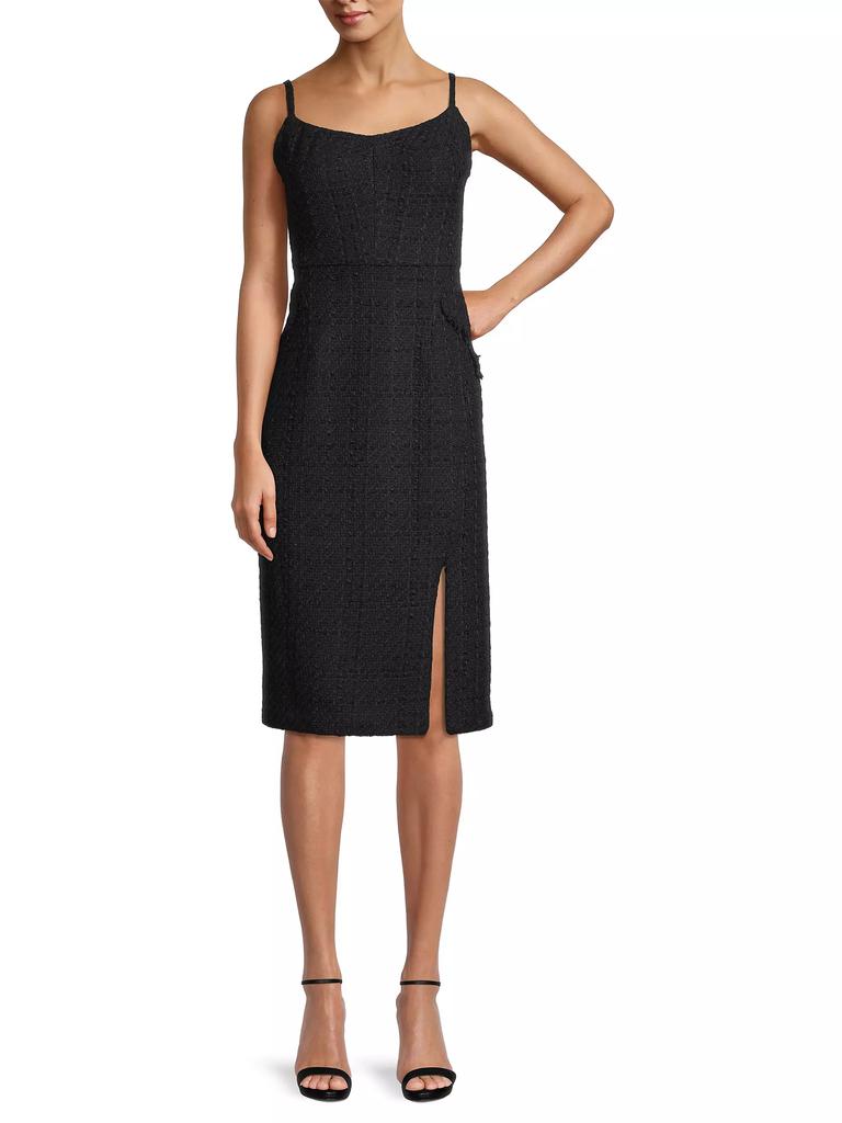 Donna Karan New York Rustic Chic Tweed Midi-Dress