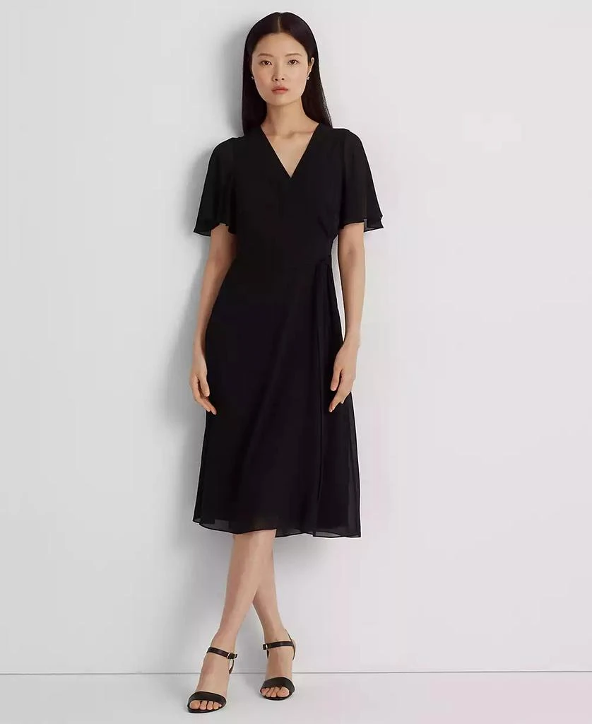 Ralph Lauren Women's Belted Georgette Dress 1